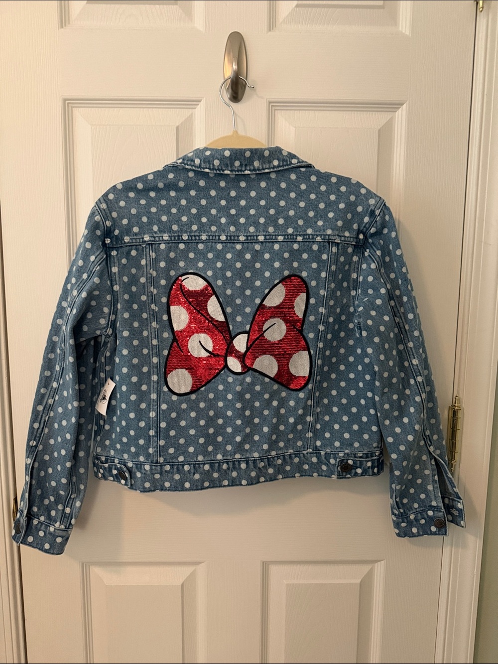 NWT Minnie Mouse Polka Dot Denim Jacket - Women’s Size XS